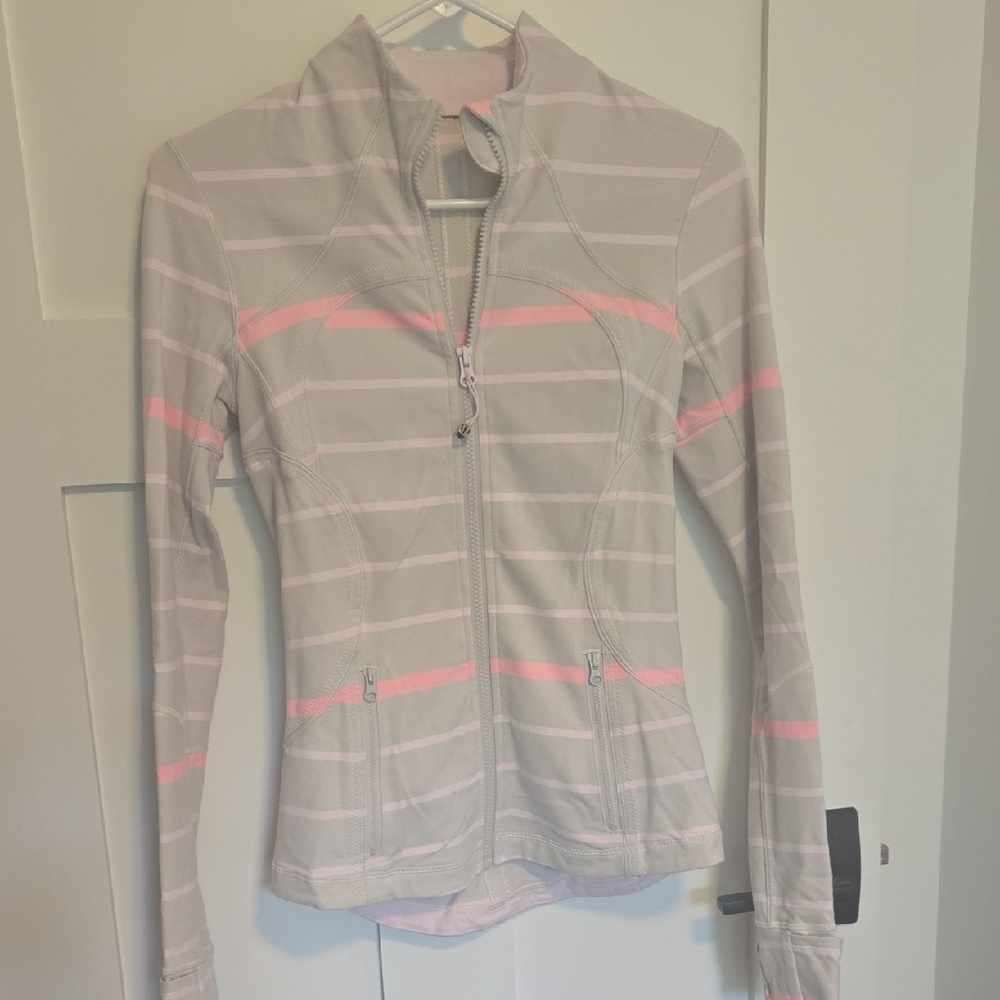 Women's Striped Jacket - Pink and Gray